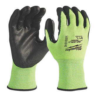 Image of Milwaukee Hi-Vis Cut Level 3/C Gloves Fluorescent Yellow Large 