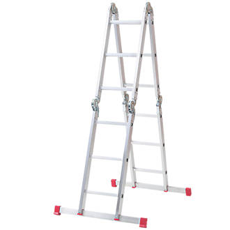 Image of Werner 4-Section 12-Way Aluminium Combination Ladder With Platform 3.39m 