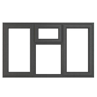 Image of Crystal Left-Hand Opening Clear Double-Glazed Casement Anthracite on White uPVC Window 1770mm x 1190mm 