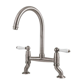 Image of Clearwater Elegance Dual-Lever Mixer Tap Brushed Nickel PVD 