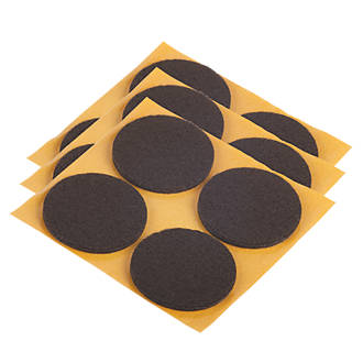 Image of Fix-O-Moll Brown Round Self-Adhesive Felt Gliders 35mm x 35mm 12 Pack 