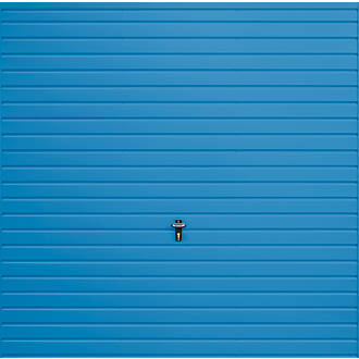Image of Gliderol Horizontal 7' 6" x 6' 6" Non-Insulated Frameless Steel Up & Over Garage Door Light Blue 