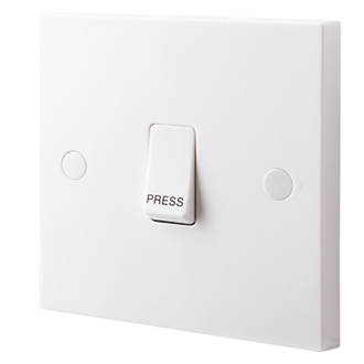 Image of British General 900 Series 10AX 1-Gang 2-Way 'Press' Retractive Switch White 