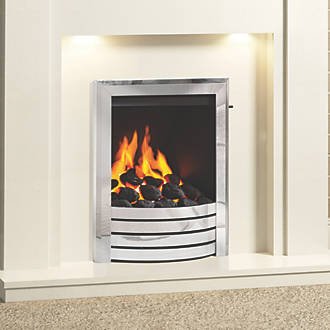 Image of Be Modern Design Chrome Slide Control Inset Gas Manual Fire 510mm x 173mm x 605mm 