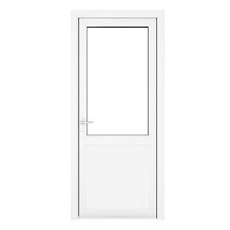 Image of Crystal 1-Panel 1-Clear Light RH White uPVC Back Door 2090mm x 890mm 