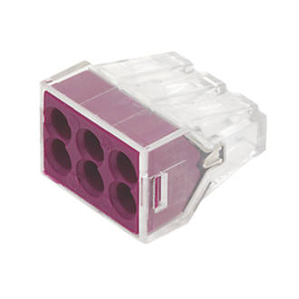 Image of Wago 24A 6-Way Push-Wire Connector 50 Pack 