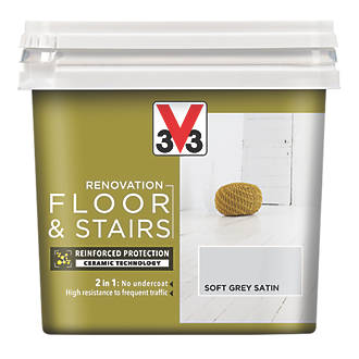 Image of V33 Satin Loft Grey Acrylic Floor & Stair Paint 750ml 