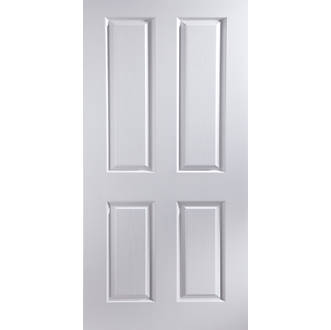 Image of Jeld-Wen Oakfield Primed White Wooden 4-Panel Internal Fire Door 1981mm x 838mm 