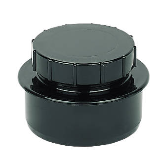 Image of FloPlast Push-Fit Screw-On End Cap Black 110mm 