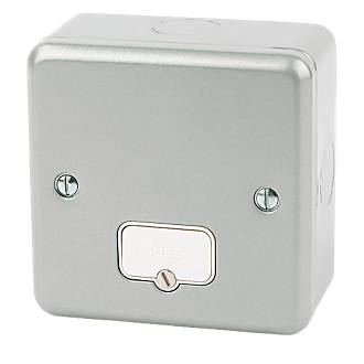 Image of MK Metalclad Plus 13A Unswitched Metal Clad Fused Spur with White Inserts 