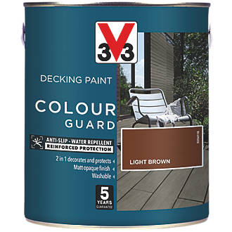 Image of V33 Colour Guard Decking Paint Light Brown 2.5Ltr 