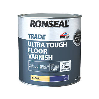 Image of Ronseal Trade Ultra Tough Floor Varnish Satin 2.5Ltr 