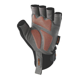 Image of Scruffs Trade Fingerless Work Gloves Black & Grey Large 