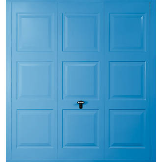 Image of Gliderol Georgian 8' x 7' Non-Insulated Framed Steel Up & Over Garage Door Light Blue 