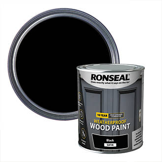 Image of Ronseal 10-Year Exterior Wood Paint Satin Black 750ml 