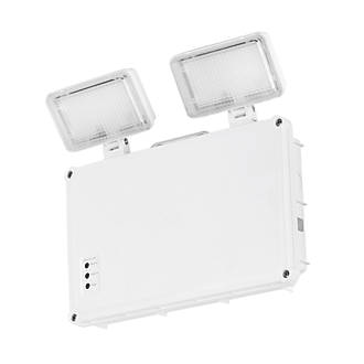 Image of Aurora Indoor & Outdoor Non-Maintained Emergency Rectangular LED Standard Twin Spot Bulkhead White 3W 400lm 