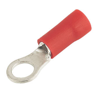 Image of Insulated Red 4mm Ring Crimp 100 Pack 