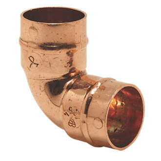 Image of Yorkshire Copper Solder Ring Equal 90Â° Elbows 22mm 2 Pack 