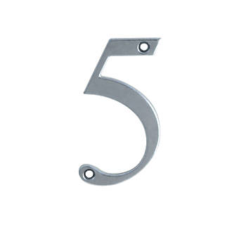 Image of Fab & Fix Door Numeral 5 Polished Chrome 80mm 