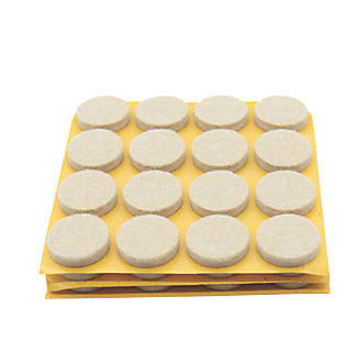 Image of Beige Round Self-Adhesive Felt Pads 22mm x 22mm 80 Pack 