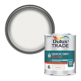Image of Dulux Trade High Gloss Paint Pure Brilliant White 1Ltr 