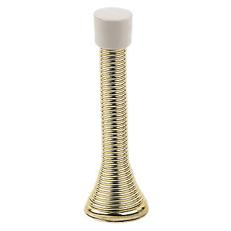 Image of Cylinder Projection Door Stops 24 x 75mm Electro Brass 10 Pack 