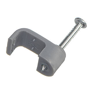 Image of Deta Grey Flat Single Twin & Earth Cable Clips 2.5mm 100 Pack 