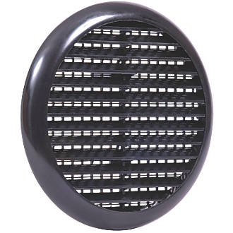 Image of Map Vent Fixed Louvre Vent with Flyscreen Black 145mm x 145mm 