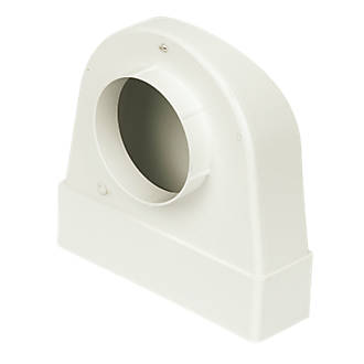 Image of Manrose PVC Round to Rectangular Flat Channel Appliance Connector Elbow 90Â° Bend White 212mm x 100mm 