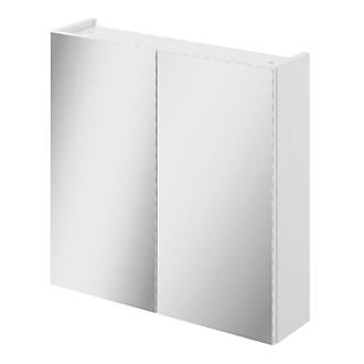 Image of Veleka Double Mirror Cabinet White Gloss 550mm x 145mm x 540mm 