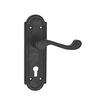 Image of Turnberry LoB Lock Door Handles Pair Black 