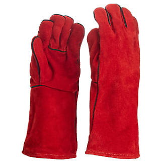 Image of Site 370 Leather MIG Welders Gauntlets Red Large 