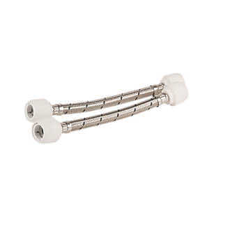 Image of Hep2O Push-Fit Connection Flexible Tap Connectors 22mm x 22mm x 500mm 2 Pack 
