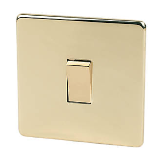 Image of Crabtree Platinum 10AX 1-Gang 2-Way Light Switch Polished Brass 