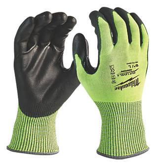 Image of Milwaukee Hi-Vis Cut Level 4/D Gloves Fluorescent Yellow Large 