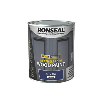 Image of Ronseal 10-Year Exterior Wood Paint Satin Royal Blue 750ml 