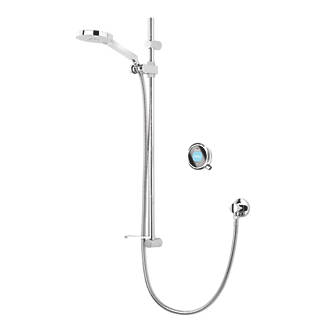 Image of Aqualisa Q Gravity-Pumped Black / Chrome Thermostatic Smart Diverter Shower & Bath Filler 