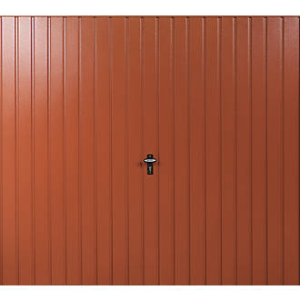 Image of Gliderol Vertical 8' x 7' Non-Insulated Frameless Steel Up & Over Garage Door Terracotta 
