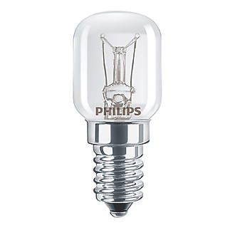 Image of Philips Pygmy SES Mini Globe Incandescent Oven Light Bulb 90lm 15W 2 Pack 