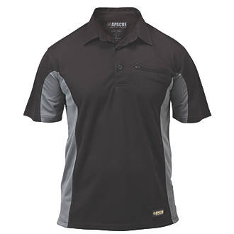 Image of Apache APDMP Polo Shirt Black / Grey X Large 60" Chest 