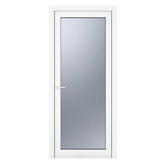 Image of Crystal Fully Glazed 1-Obscure Light Right-Hand Opening White uPVC Back Door 2090mm x 920mm 