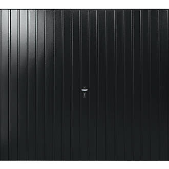 Image of Gliderol Vertical 7' 6" x 6' 6" Non-Insulated Framed Steel Up & Over Garage Door Jet Black 