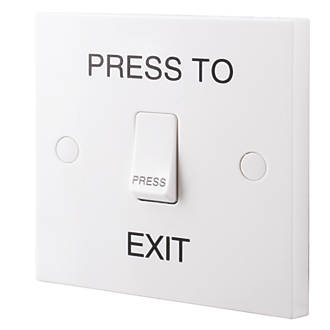 Image of British General 900 Series 10AX 1-Gang 2-Way 'Press to Exit' Retractive Switch White 