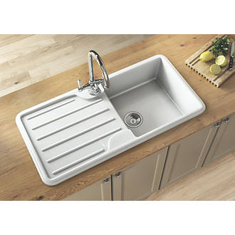Image of ETAL Comite 1 Bowl Composite Kitchen Sink White Reversible 1000mm x 500mm 