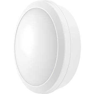 Image of Luceco Atlas Outdoor Round LED Bulkhead With Microwave Sensor White 12.5W 1250lm 