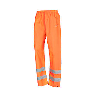 Image of Site Huske Hi-Vis Over Trousers Elasticated Waist Orange Large 26" W 44" L 