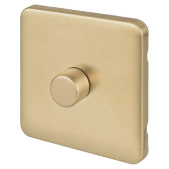 Image of Schneider Electric Lisse Deco 1-Gang 2-Way Dimmer Switch Satin Brass 