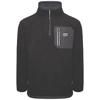 Image of JCB Trade 1/4 Zip Tech Fleece Black Large 42-44" Chest 