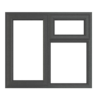 Image of Crystal Left-Hand Opening Clear Triple-Glazed Casement Anthracite on White uPVC Window 1190mm x 965mm 