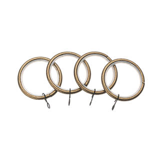 Image of Universal Metal 28mm Curtain Rings Brass 4 Pack 